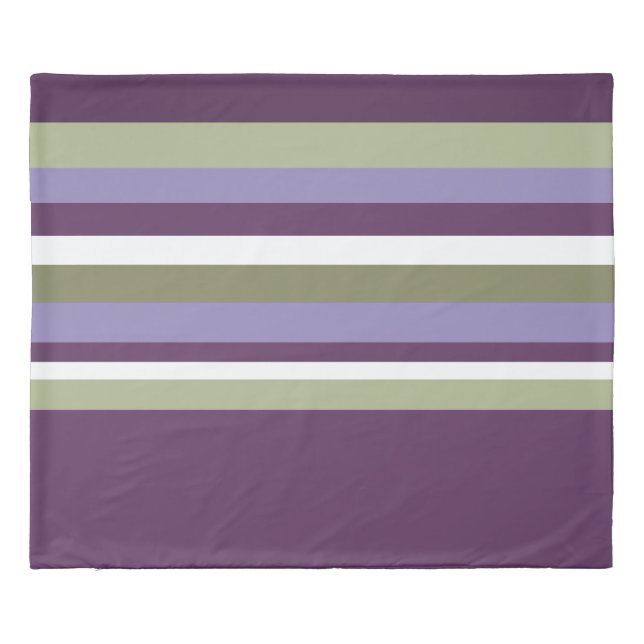 Plum Purple And Moss Green Duvet Cover (Back)