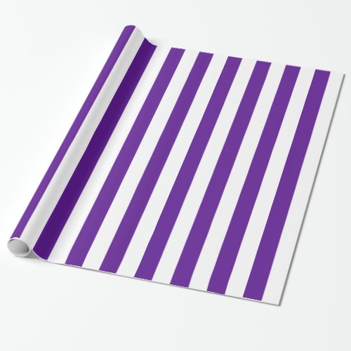 Plum Purple and White Bold Stripes Wrapping Paper