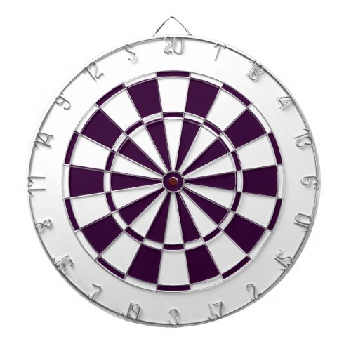 plum purple and white dartboard with darts