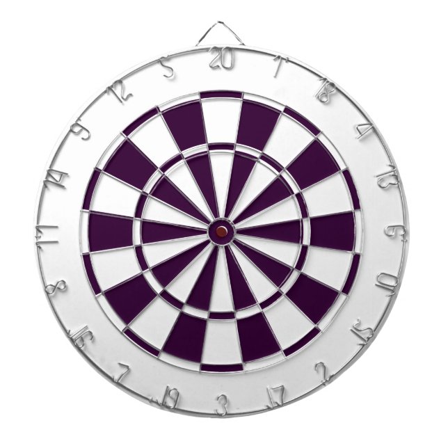 plum purple and white dartboard with darts (Front)