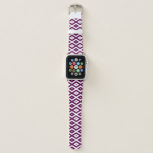 Plum purple and white diamond pattern apple watch band