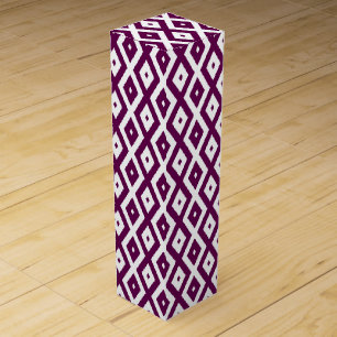 Plum purple and white diamond pattern wine box