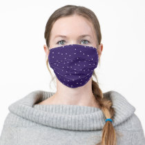 Plum Purple and White Random Dot Confetti Pattern Adult Cloth Face Mask