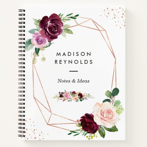 Plum Purple Blush Floral Modern Rose Gold Notebook - Plum Purple Blush Floral Modern Rose Gold Personal Notes Notebook.
(1) For further customization, please click the "customize further" link and use our design tool to modify this template. 
(2) If you need help or matching items, please contact me.