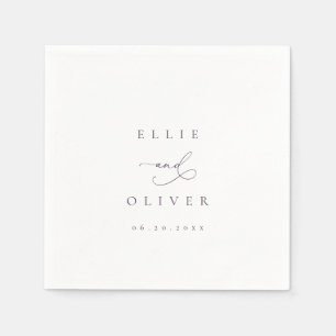 Plum Purple Boho Wedding Modern Cocktail I Napkins