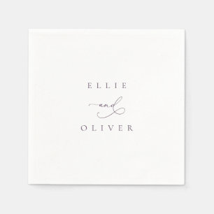 Plum Purple Boho Wedding Modern Cocktail II Napkins