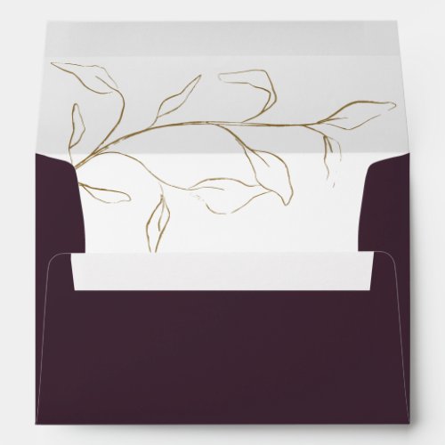 Plum Purple Bridal Shower or Wedding Invitation En Envelope