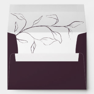 Plum Purple Bridal Shower or Wedding Invitation Envelope