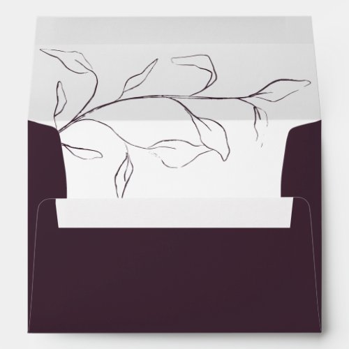 Plum Purple Bridal Shower or Wedding Invitation Envelope