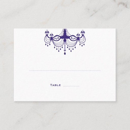 Customizable Plum Purple Chandelier Place Cards Business Card Template