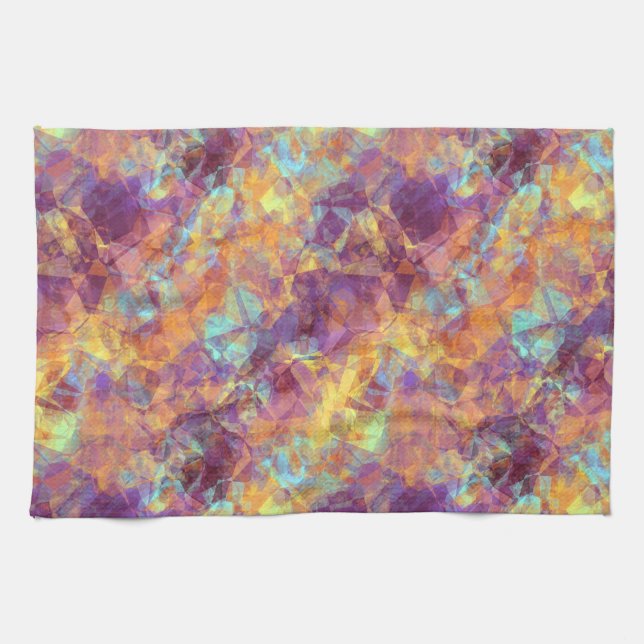 Plum Purple Crumpled Texture Kitchen Towel (Horizontal)