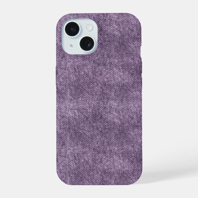 Plum Purple Denim Pattern Iphone Case (Back)