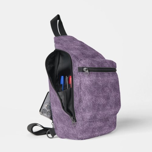 Plum Purple Denim Pattern Sling Bag