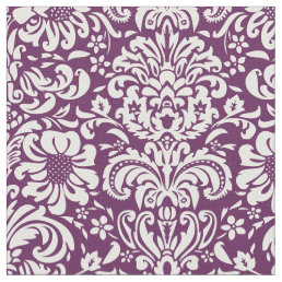 Plum Purple Floral Damask Fabric