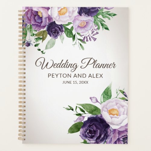Plum Purple Floral Greenery Wedding Planner