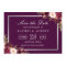 Plum Purple Floral Silver Gray Save the Date