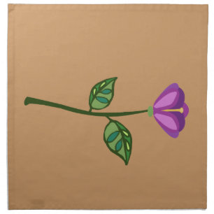 plum purple flower on long stem cloth napkin