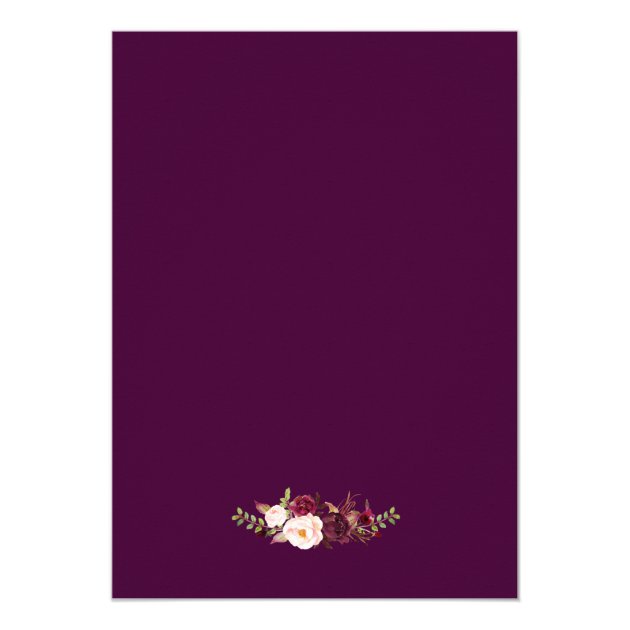 Plum Purple Flowers Chic Wedding Rehearsal Dinner Invitation