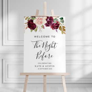 plum purple flowers the night before sign