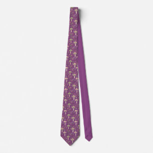 Plum Purple Fungi Botanical Burgundy Wedding Gift Neck Tie
