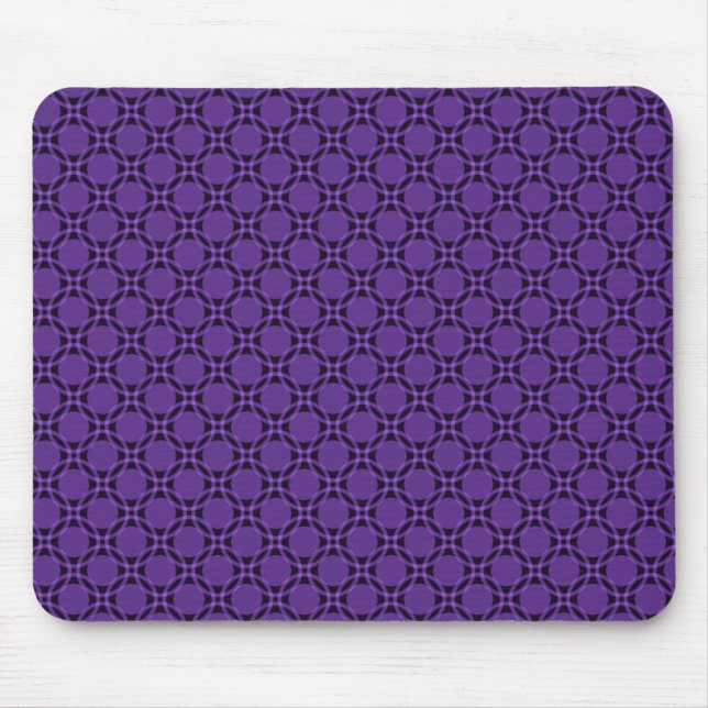 Plum Purple Funky Circles Mousepad (Front)