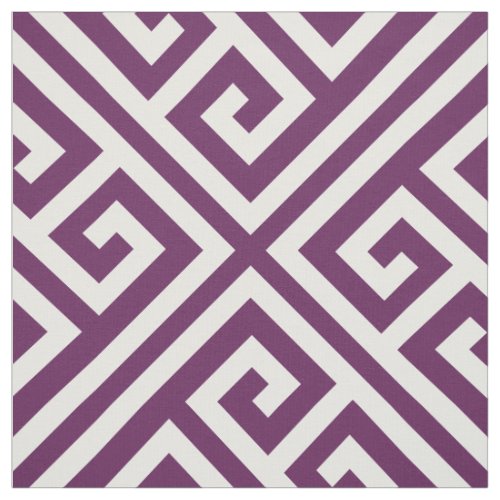 Plum Purple Greek Key Large Scale Fabric