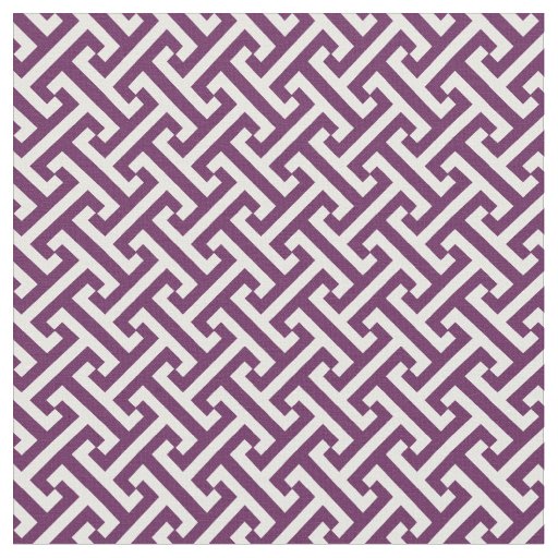 Plum Purple Greek Key Pattern Fabric