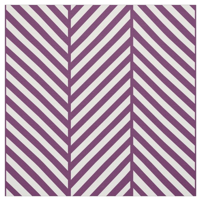Plum Purple Herringbone Large Scale Fabric (Swatch)