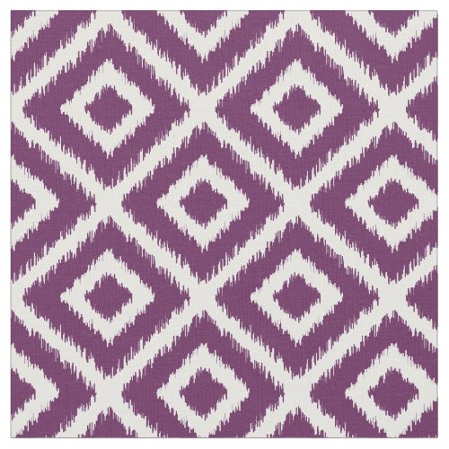 Plum Purple Ikat Diamonds Fabric