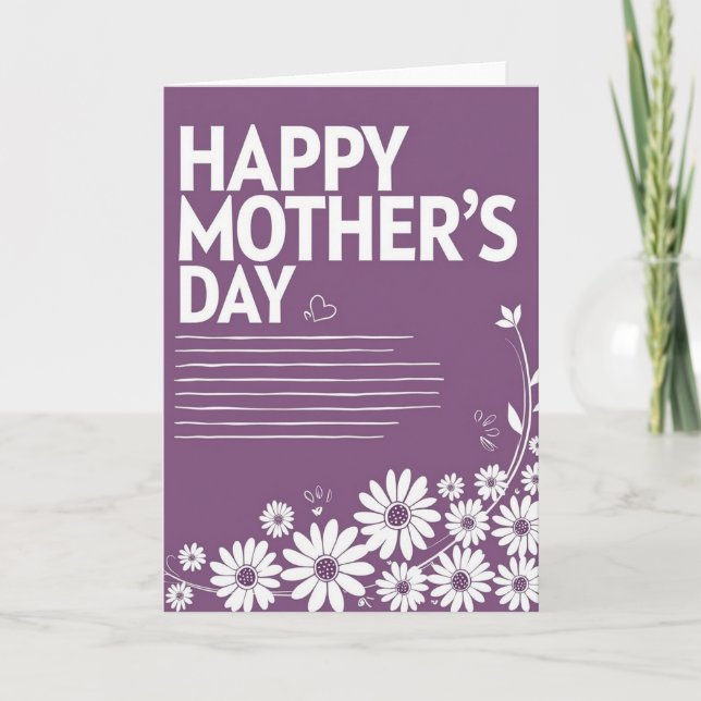 Plum Purple Love Mothers Day Card (Front)