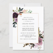 Plum Purple Mauve Pink Floral Bridal Shower Invitation (Front)