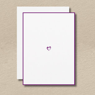 Plum Purple Minimal Border Little Heart No Text  Note Card
