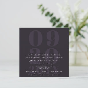 Plum Purple Minimalist Bold Type Rehearsal Dinner Invitation