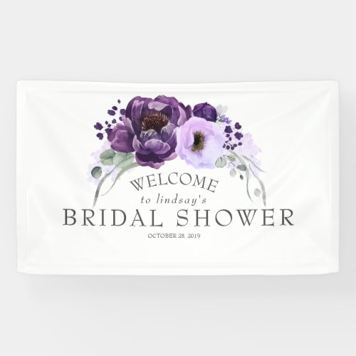 Plum Purple Modern Bohemian Bridal Shower Banner