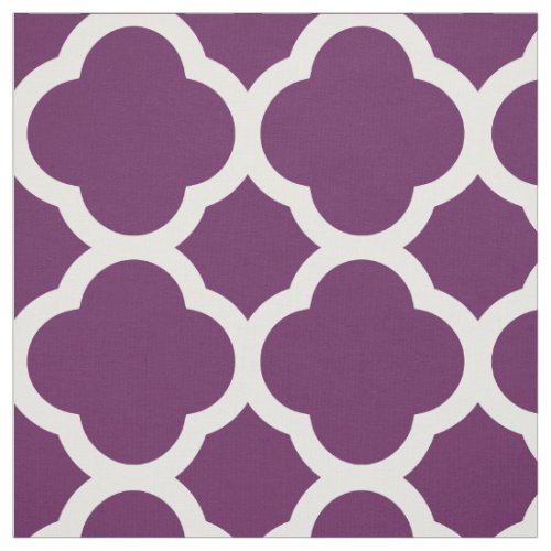 Plum Purple Modern Quatrefoil Large Scale Fabric