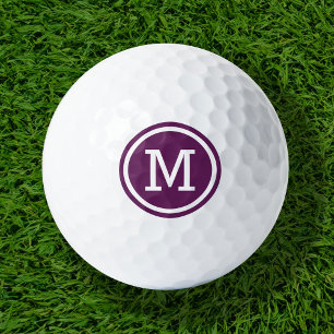 Plum Purple Monogram Personalized Golf Balls