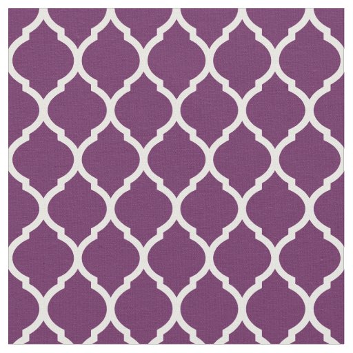 Plum Purple Moroccan Quatrefoil Fabric