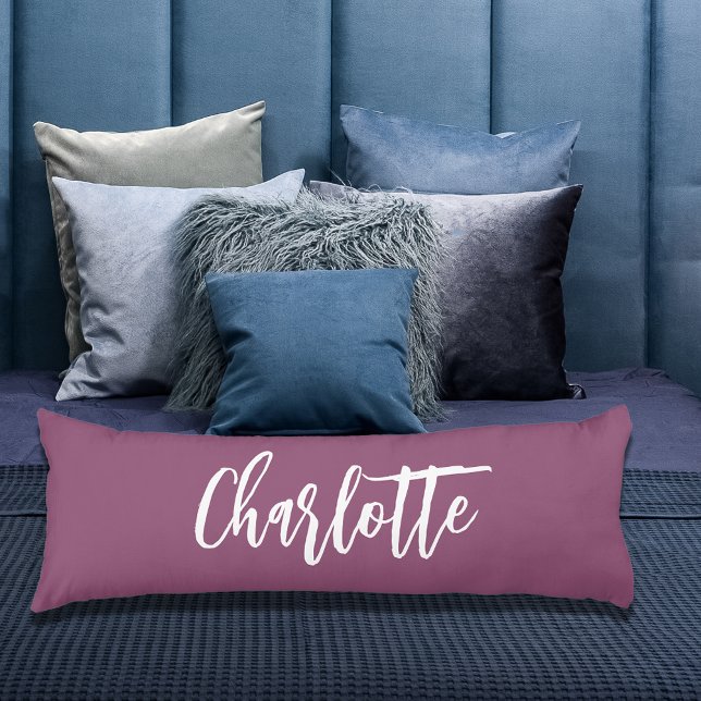 Plum purple name script body pillow (Creator Uploaded)