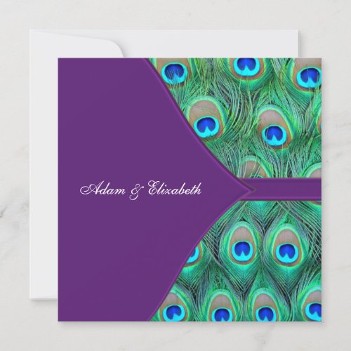 Plum Purple Peacock Wedding Invitations