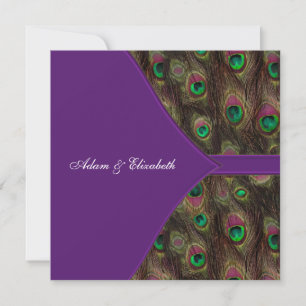 Plum Purple Peacock Wedding Invitation