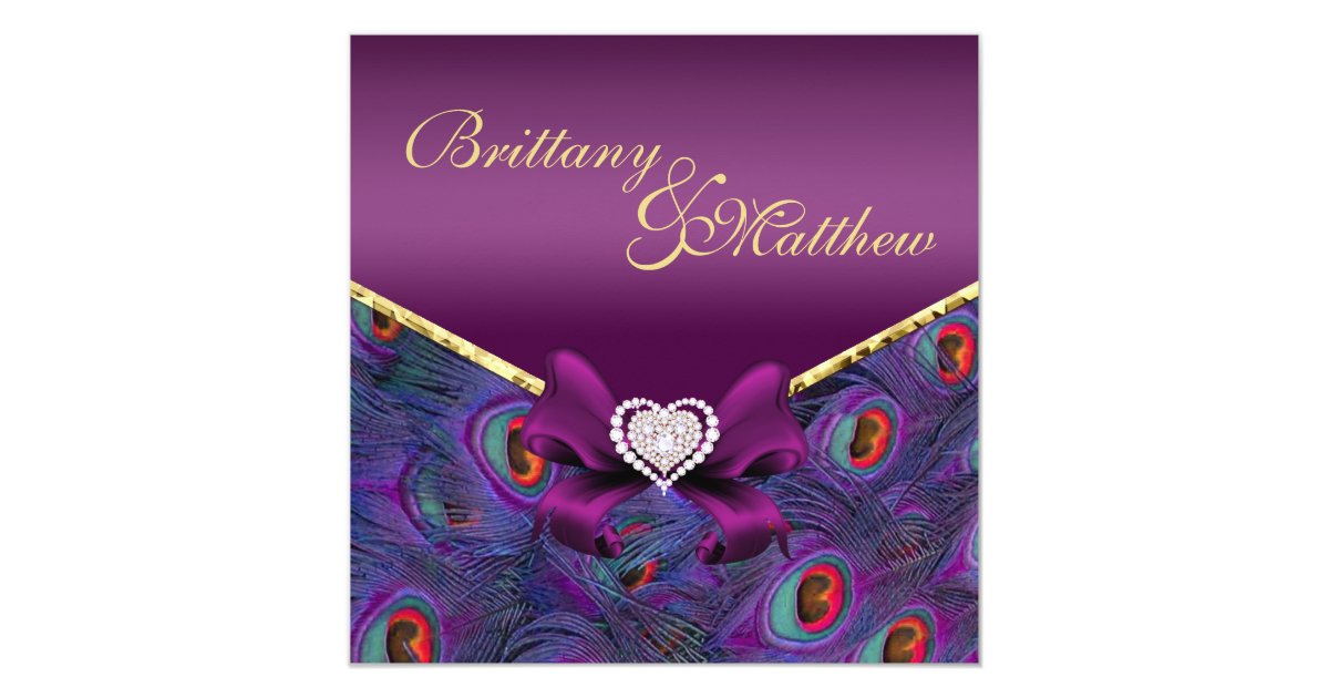 Purple Peacock Wedding Invitations 7