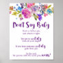 Plum Purple Pink & Blue Flower Don't Say Baby Sign
