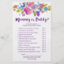 Plum Purple Pink & Blue Flower Mommy or Daddy Game Flyer