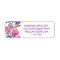 Plum Purple Pink & Blue Flowers Baby Shower Label