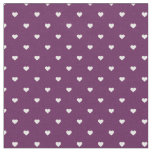 Plum Purple Polka Dot Hearts Fabric
