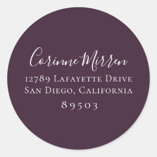 Plum Purple Return Address Sticker