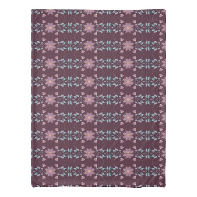 Plum Purple  Reversible Duvet Cover (Back)