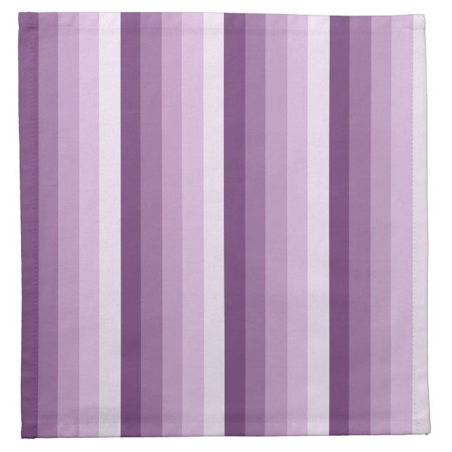 Plum purple shadow stripes cloth napkin (Front)