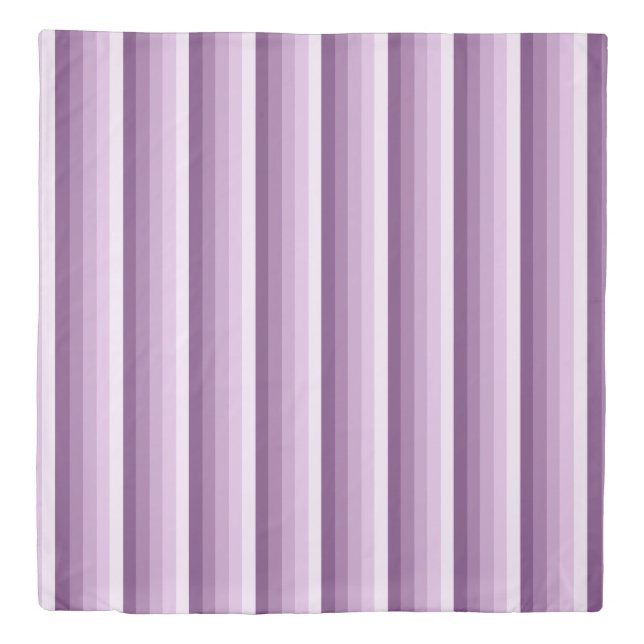 Plum purple shadow stripes duvet cover (Front)