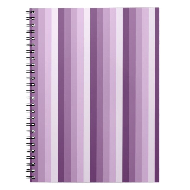 Plum purple shadow stripes notebook (Front)